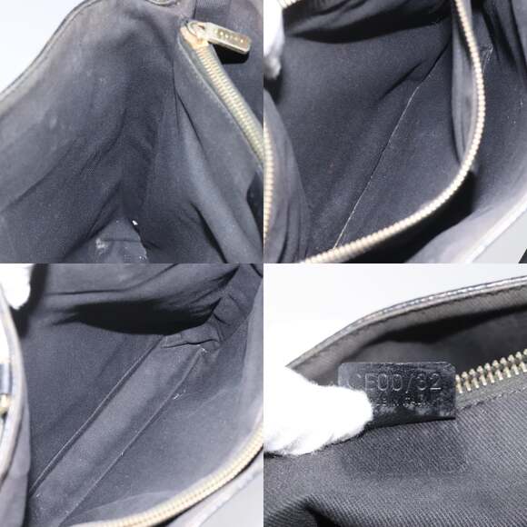 CELINE Macadam Canvas Tote Bag Pvc Leather Black - Picture 12 of 12